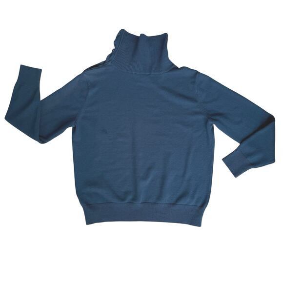 Elliott Lauren Pullover Teal Blue Sweater Women XL Classic Mock Neck Fall Winter - Picture 6 of 12